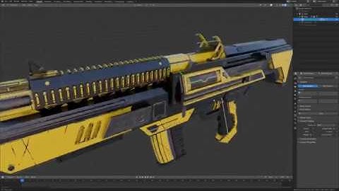 Overview of a Fully Rigged Rifle in Blender 2.8 (From full Sci-Fi Gun Rigging Video Course)