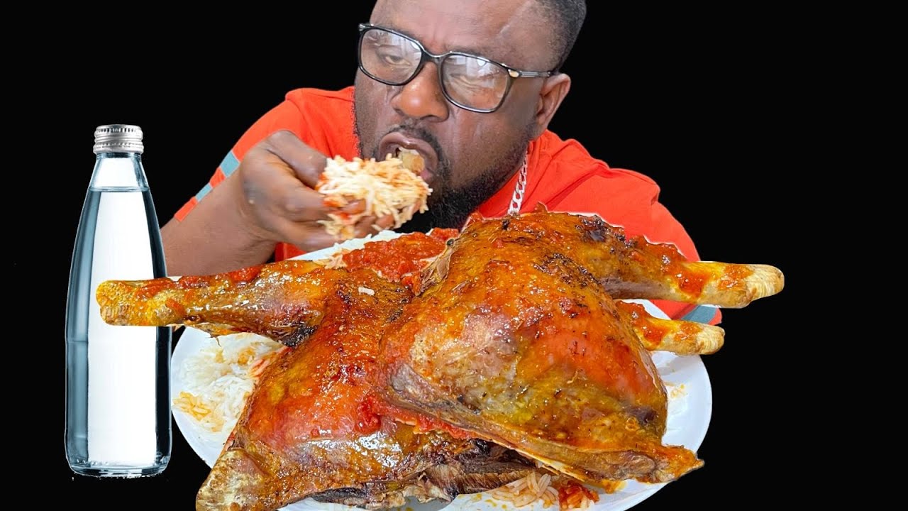 ASMR RICE & STEW WITH THE BIGGEST LAP CHICKEN 🍗 ( No talking, satisfying sounds)