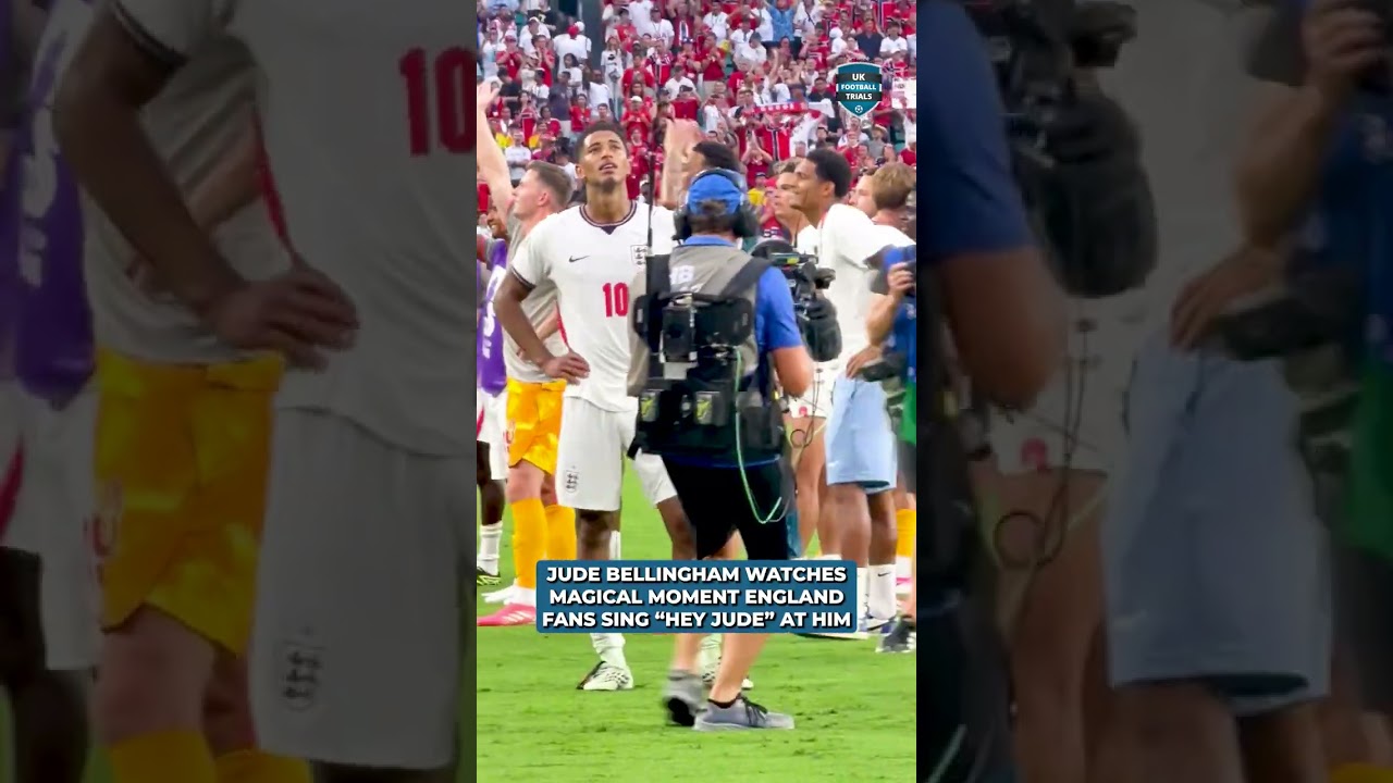 JUDE BELLINGHAM WATCHES ENGLAND FANS SING "HEY JUDE" 🥹🏴󠁧󠁢󠁥󠁮󠁧󠁿