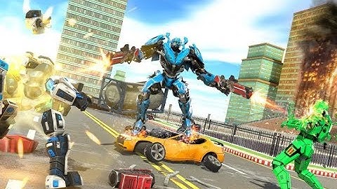 Flying Formula Car Robot Transform | New City Rescue Car Robot Shooting Android GamePlay