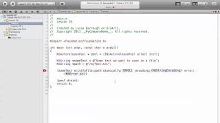 Objective-C on the Mac L29 - Writing to a File