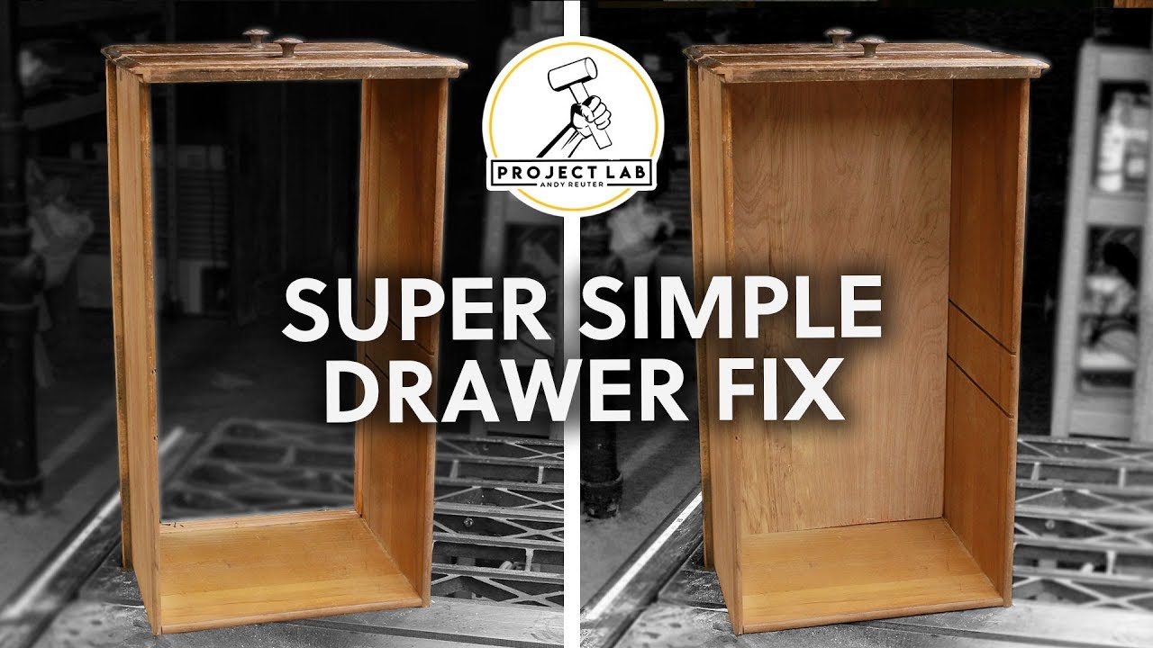 Fixing A Broken Drawer Bottom, How To Fix Bottom Of Kitchen Drawer