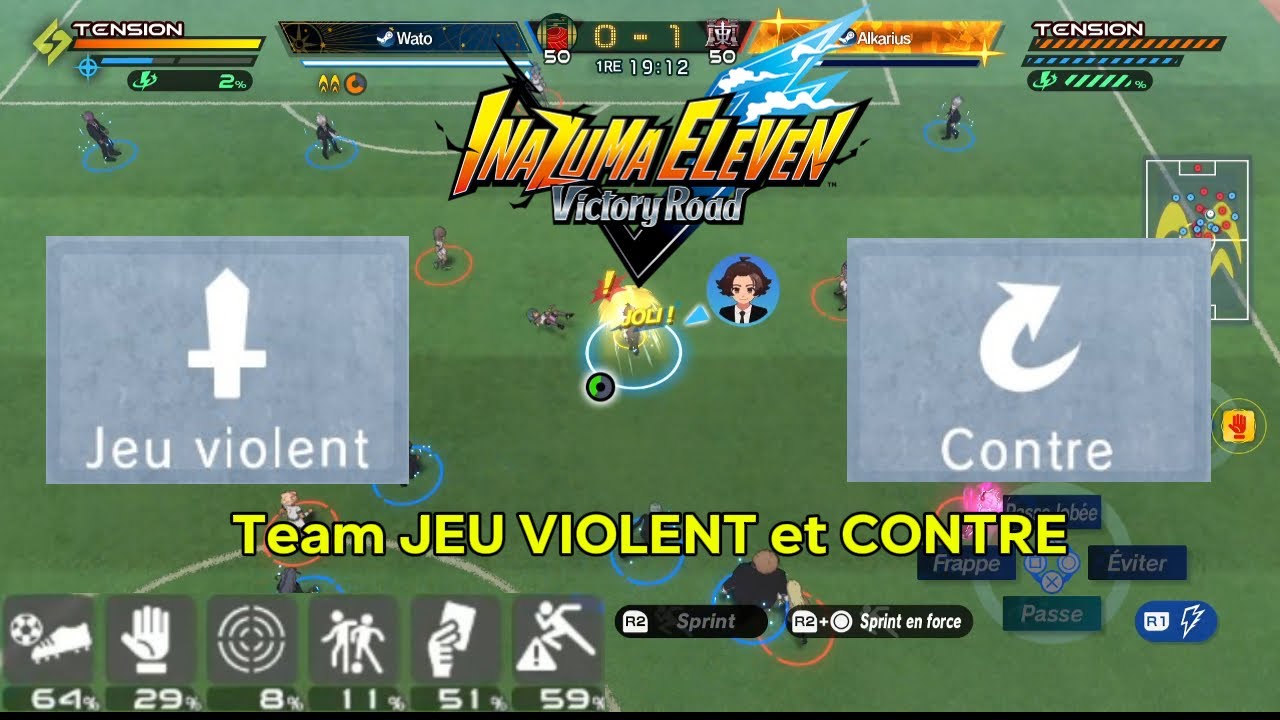 Avoir une équipe JEU VIOLENT & CONTRE dans Inazuma Eleven Victory Road!!