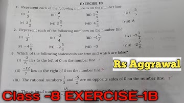 Rs aggarwal class 8 Ex.1B chapter 1(Rational numbers)|All questions solved