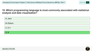 Emerging Technologies Chapter 2: Data Science MCQs Part 1 | #freshman #mcqs