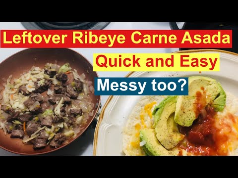 Quick and Easy Leftover Ribeye Steak Carne Asada - YouTube