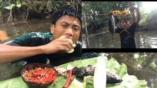 Catch fish and  Cock, Eating Pipino with Spicy chili |Takie Takie
