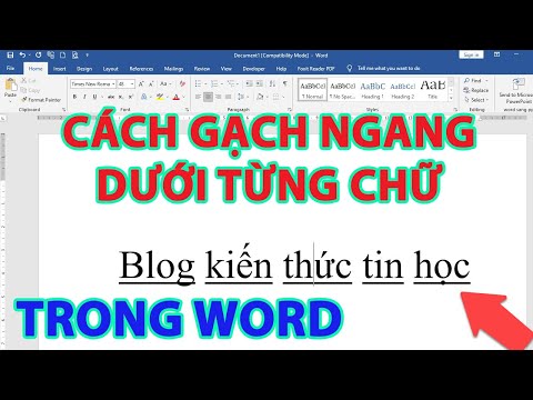 Cách gạch ngang dưới từng từ trong word