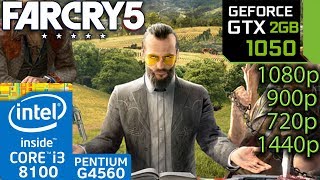 Far Cry 5 - GTX 1050 2gb - i3 8100 - G4560 - 1080p - 900p - 720p - 1440p - benchmark Far Cry 5 - GTX 1050 2gb - i3 8100 - G4560 - 1080p - 900p - 720p - 1440p - benchmark