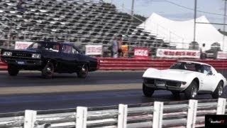 Very Rare 426 Hemi Super Bee Vs 454 Ls6 Corvette - 14 Mile Drag Race - Road Test Tv