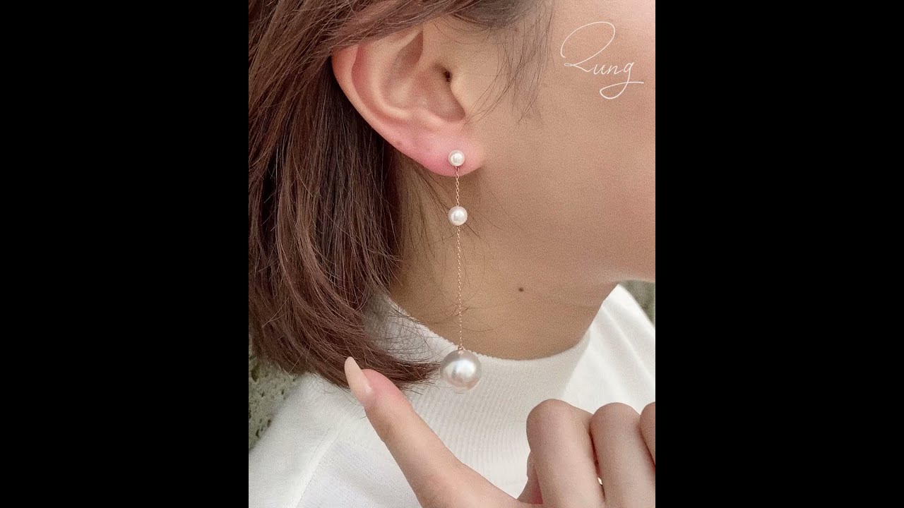 クン ドロップ2wayパールピアス カラー:パール⁄ピンクゴールド IENA 