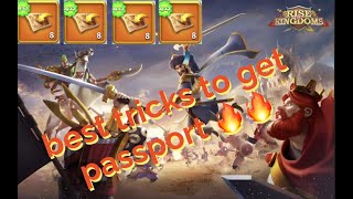 نقطة خفية في طريقة حصولك على جوازات السفر  Rise Of Kingdom passport tricks