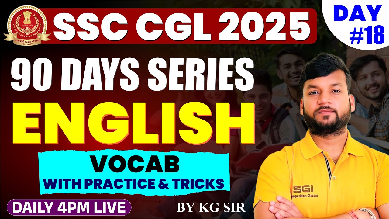 VOCAB WITH PRACTICE & TRICKS | ENGLISH CLASS FOR SSC CGL 2025 | 90 DAYS ...