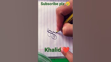 beautiful English calligraphy |" Khalid🔥 in English cursive handwriting 😱#shorts #viral #calligraphy