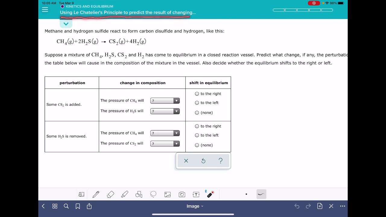 ALEKS Using Le Chatelier’s Principle to predict the result of changing concentration YouTube