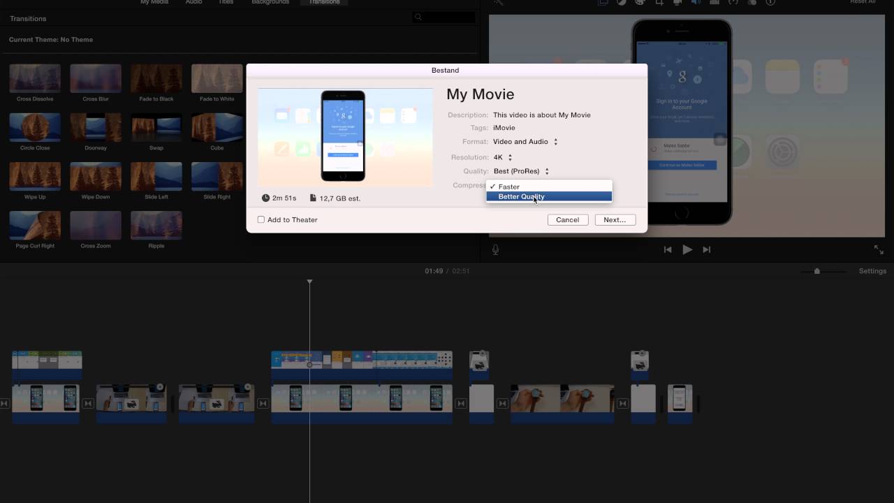 imovie export imovie export