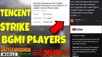 😱 COPYRIGHT STRIKE FROM TENCENT BGMI PLAYERS | यह video जल्दी delete करदो | ATTENTION BGMI PLAYER