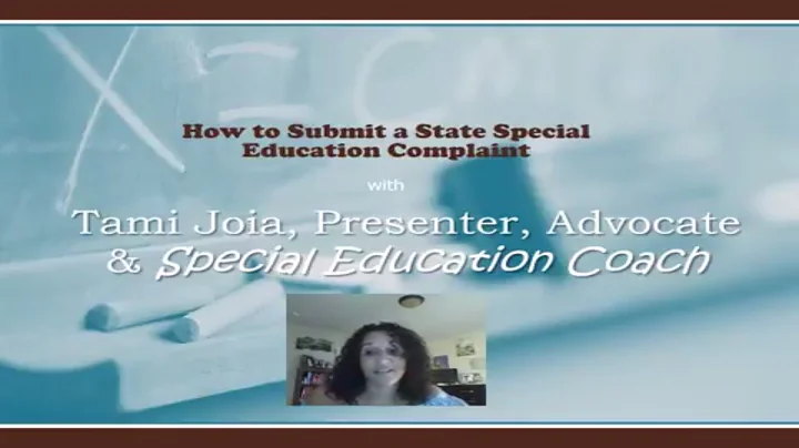 How to submit a State Special Education Complaint