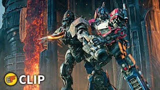 Optimus Prime Defeats Scourge - Final Battle | Transformers Rise of the Beasts 2023 Movie Clip HD 4K Resimi