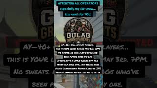 Sunday May 3rd | 7PM ESTWarzone Private Lobby 🎮No sweats. Just OGs.#CallOfDuty #GulagGrandparents