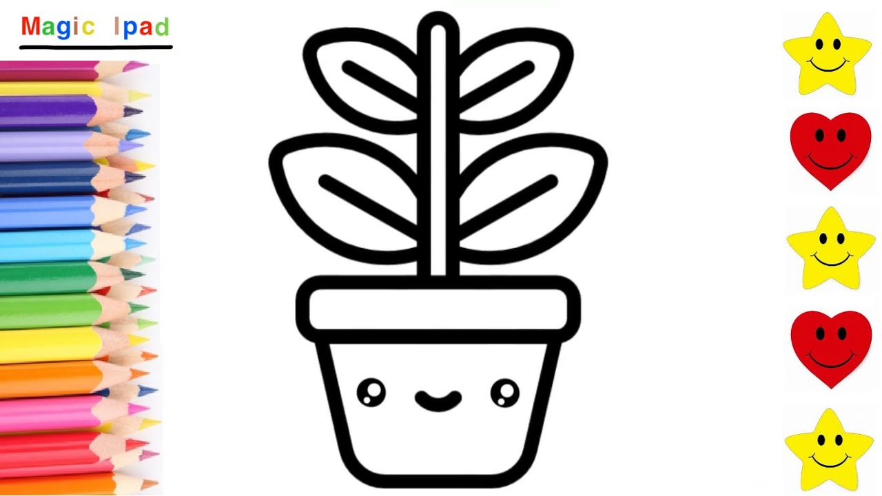 Como dibujar una PLANTA KAWAII | dibujos para niños 💓⭐ How to draw a CUTE  PLANT | drawings kids - thptnganamst.edu.vn