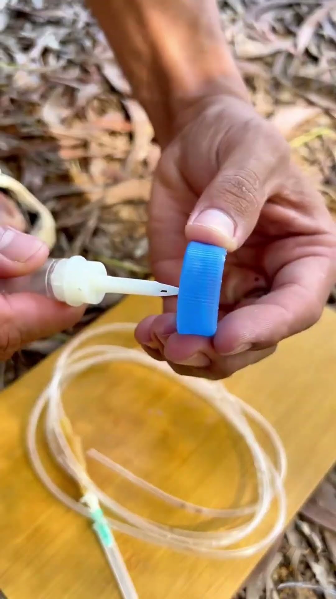 make a tap from a bottle in forest #shortsvideo
