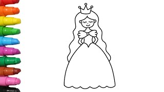 Menggambar Princess Cantik Gampang Banget | Menggambar dan Mewarnai dengan Crayon