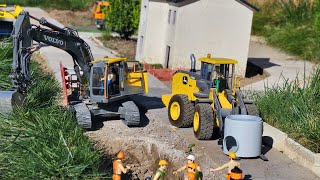 Amazing Water Pipe Installation RC Construction Site! Reckless Workers! RC 1:14 Scale