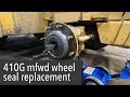 Replacing a John Deere 410G front wheel seal on MFWD axle