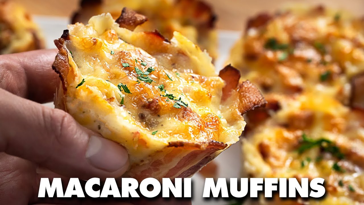 Macaroni & Cheese Muffins with Bacon! Mac And Cheese Cups YouTube