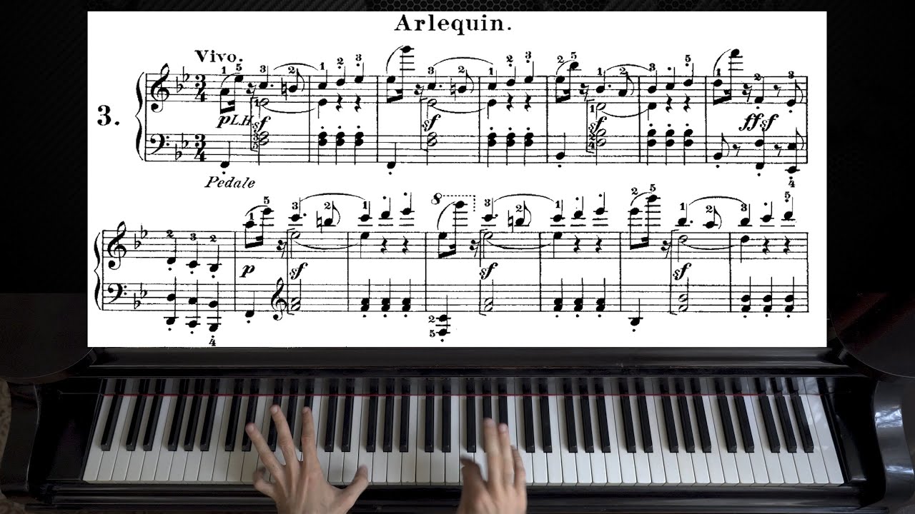 Schumann - Carnaval Op.9, No. 3 "Arlequin" | Piano with Sheet Music