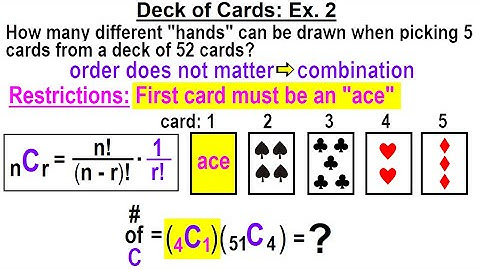 Statistics: Ch 8 Combinations and Permutations (19 of 22) Deck of Cards Combination: Ex. 2