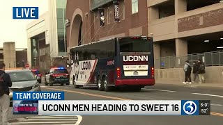 Fans send the UConn men's basketball team to Washington D.C. for NCAA Tournament