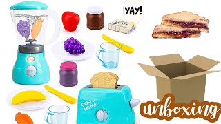 Unboxing New Toys. Blender and Toaster. Making PB&J and Smoothies. screenshot 3