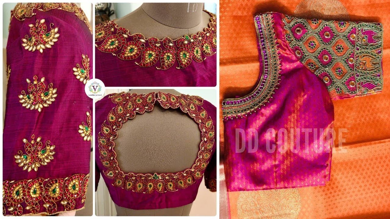 Dark Pink Gorgeous Blouse Designs - YouTube