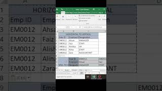 Vertical to Horizontal Data in ms excel #excel #spreadsheetmagic #exceltips #learnexcel