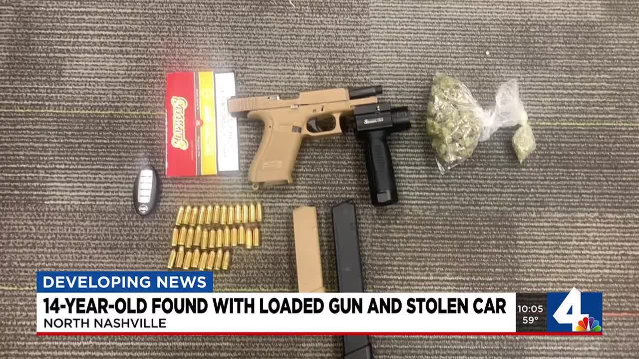 14-year-old found with loaded gun and stolen car - YouTube
