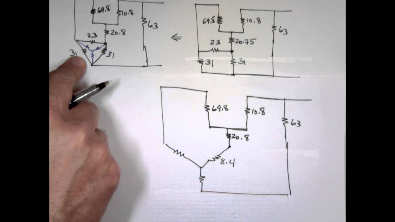 Example on Wye-Delta Conversion - YouTube