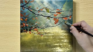Autumn Scenery Painting / Acrylic Painting / STEP by STEP
