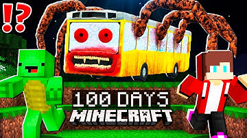 Creepy BUS EATER vs JJ and MIKEY Survive at 3:00am ! - in Minecraft Maizen