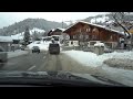 Driving through the beautiful snowy Swiss Alps from Münsingen to M. de Sel de Bex in 4K Part 1/2