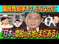 国民負担率47.5％発表だが「日本には増税余地がまだある」さらに重税！海外比較は財務省の算出法にカラクリ【五公五民ではなくすでに六公四民】