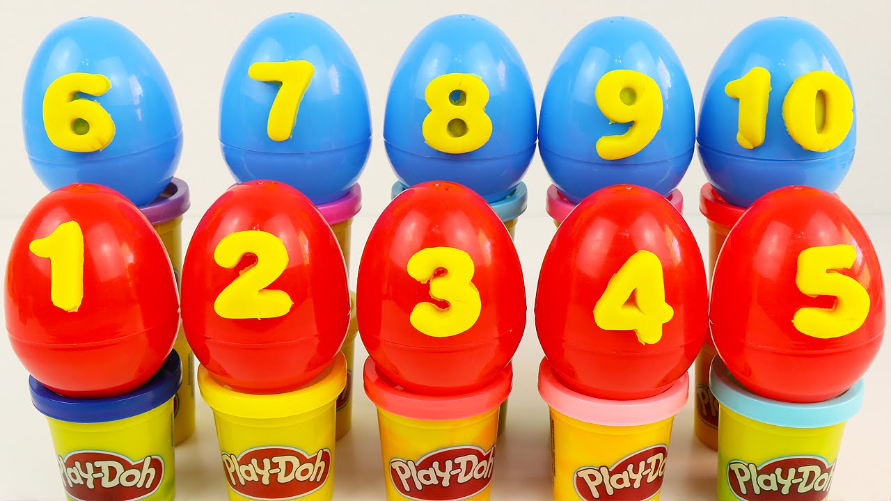 Learn To Count Numbers 1 10 With Surprise Eggs And Play Doh Funny