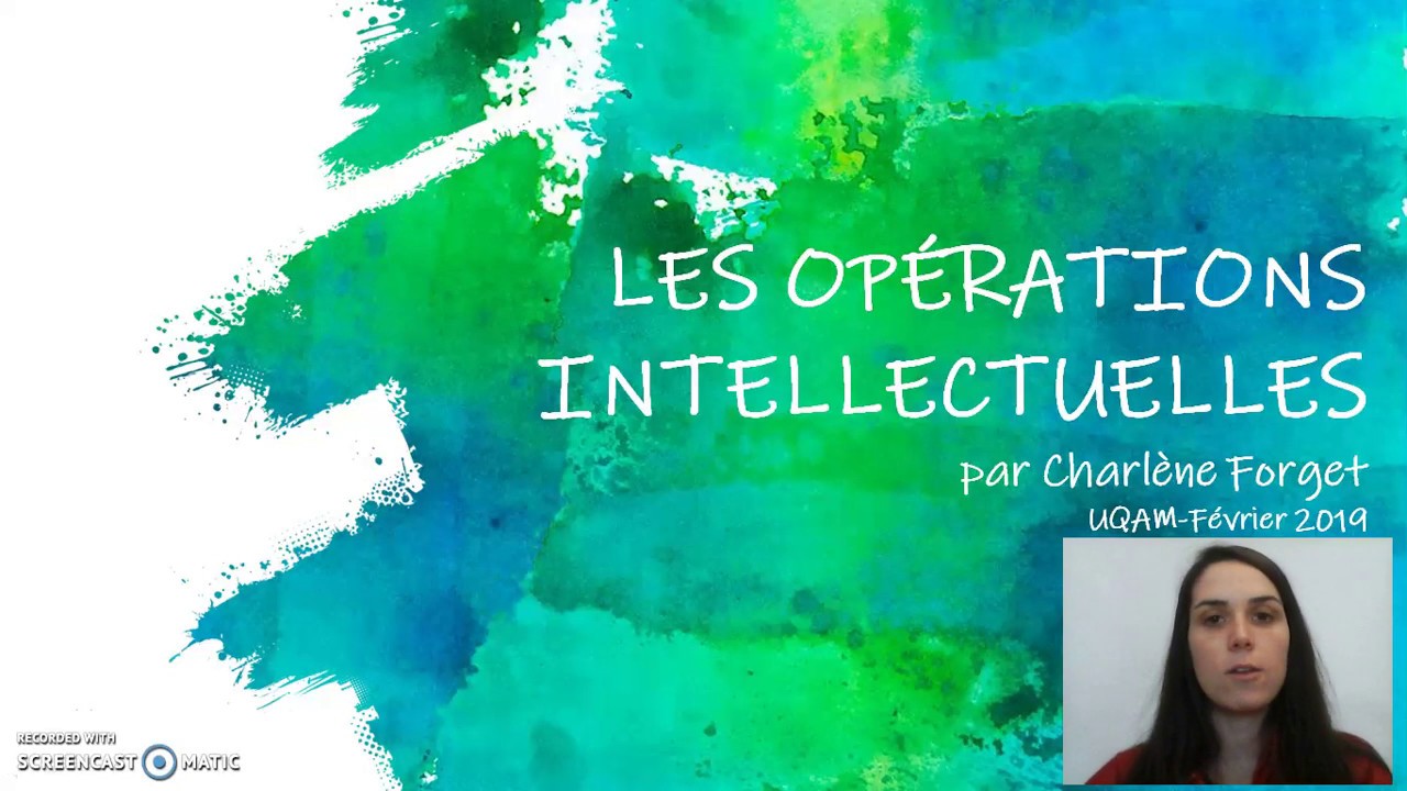 Les op rations intellectuelles partie 2 youtube