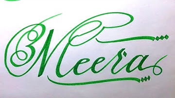 Meera Name Signature Calligraphy Status | How to Cursive write with cut Marker #meera @meera
