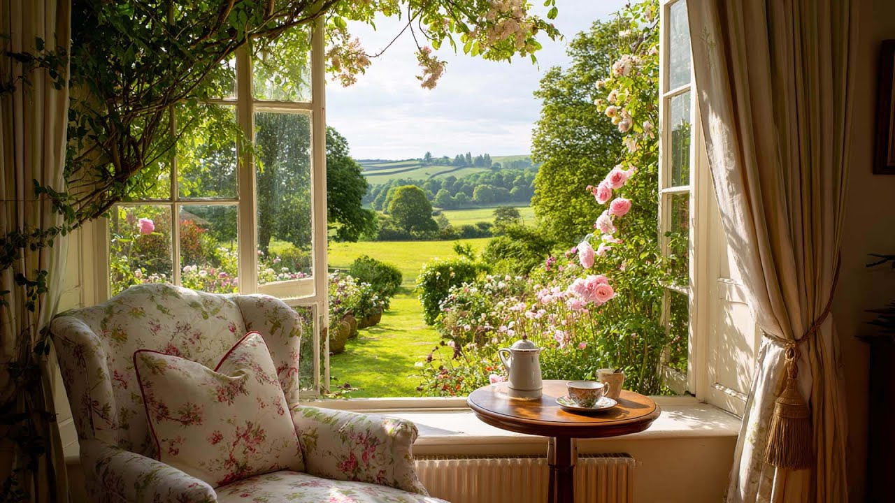 Morning in the Spring Garden 🌸 Relax with Birdsong & Cozy Window Ambience to Restore Inner Peace 🌿🍒
