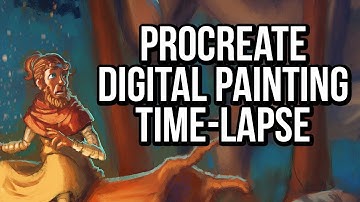 PROCREATE 4K digital painting time-lapse - Wizard in the Woods
