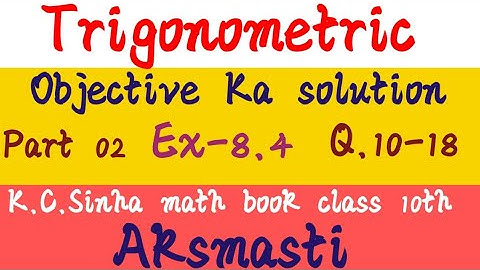 Part (02) class 10th Ex-8.4 Ka s.f.book se objective Ka solution