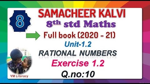 8th maths rational numbers / basic arithmetic / find the number exercise 1.2 Q.no 10 samacheer kalvi