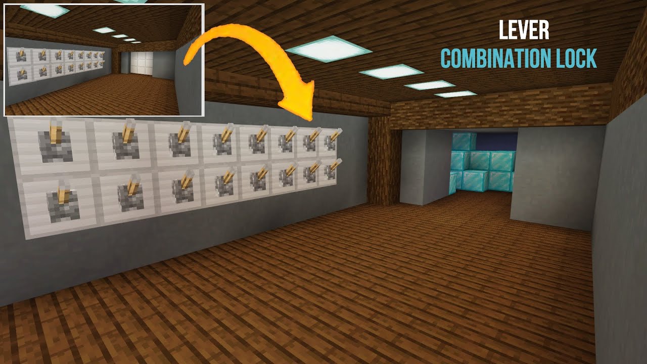 Lever combination lock for bedrock (Redstone Tutorial 7) YouTube